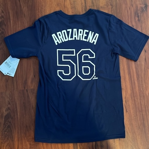 MLB Tampa Bay Rays Navy Blue T Shirt Youth Large (14/16) Arozarena Nike Cotton - Picture 7 of 7